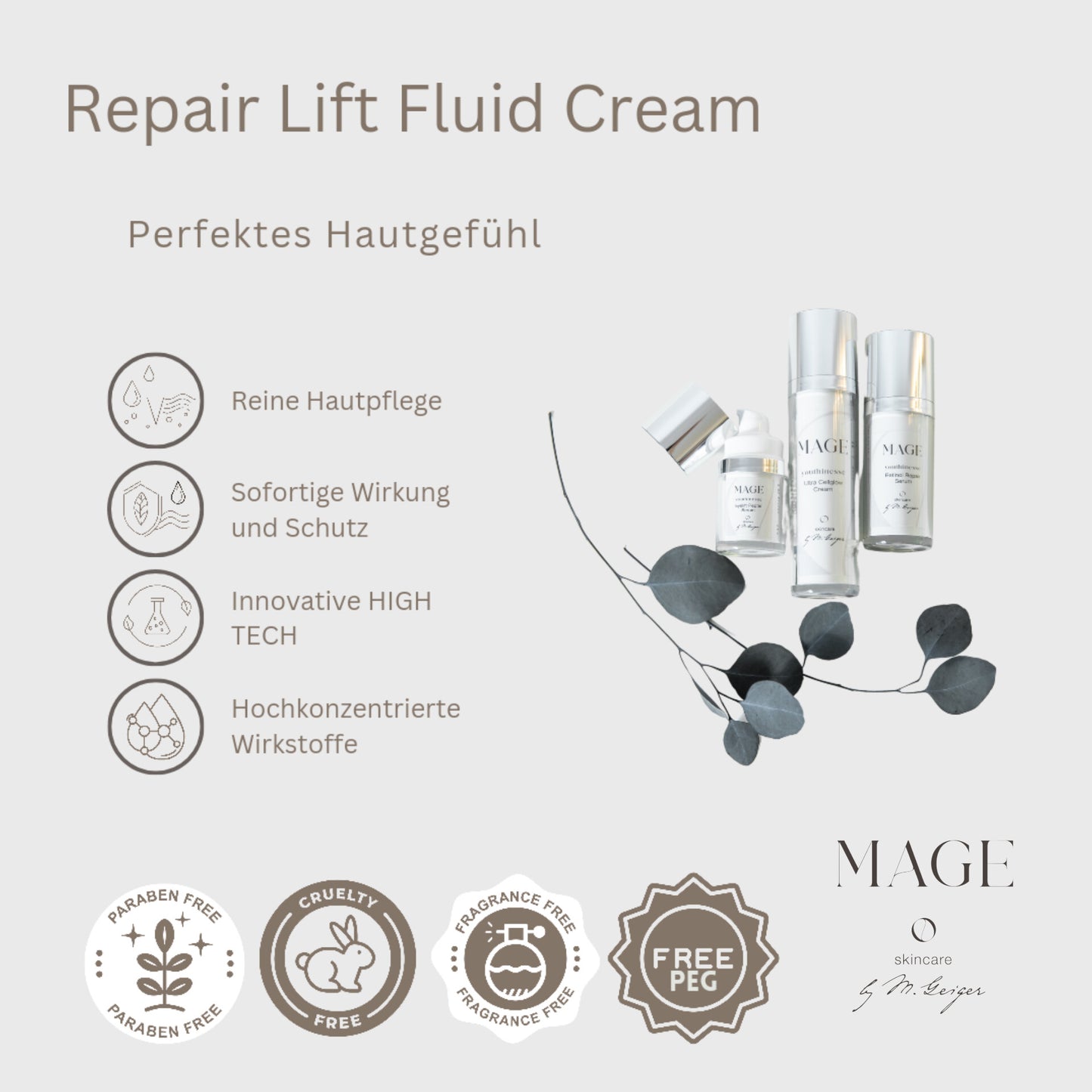 Repair Lift Fluid Cream verleiht Glow repariert Hautzellen mit Vitaminen und reduziert Falten mit Bio BTX, für alle Hauttypen