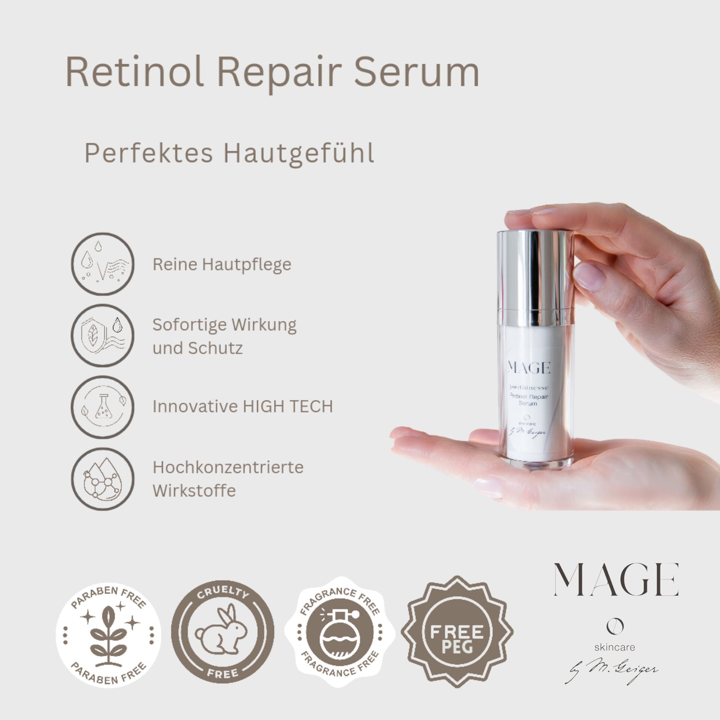 Retinol Repair Serum Vitamin A erneuert Hautzellen, Anti Aging mit sichtbaren Effect