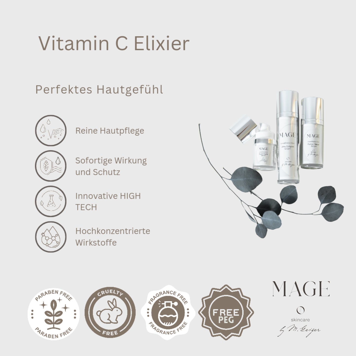 Vitamin C Elixier 20% festigt die Haut nachweislich, aktiviert Collagenfasern, beseitigt Flecken, verleiht Glow
