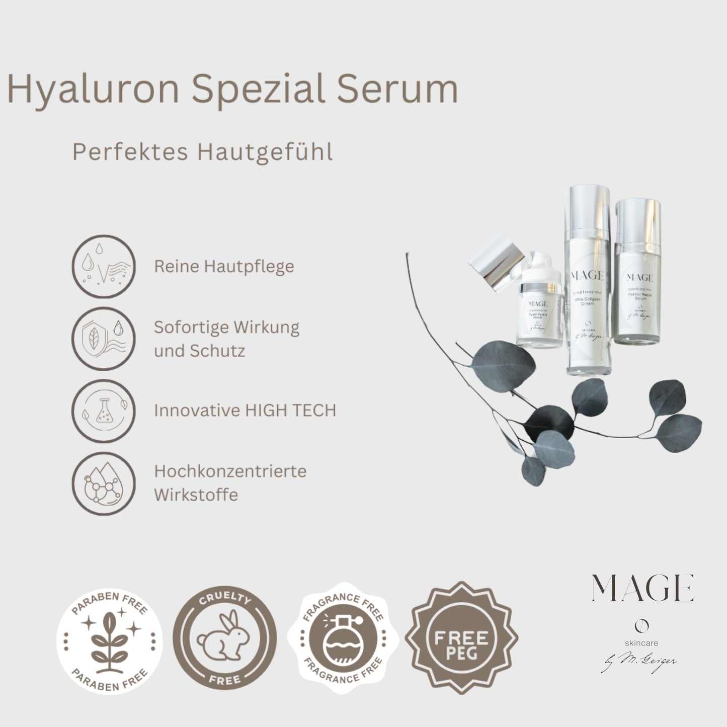 Hyaluron Spezial Serum beruhigt, versorgt die empfindliche Haut mit Hyaluron und Bio BTX