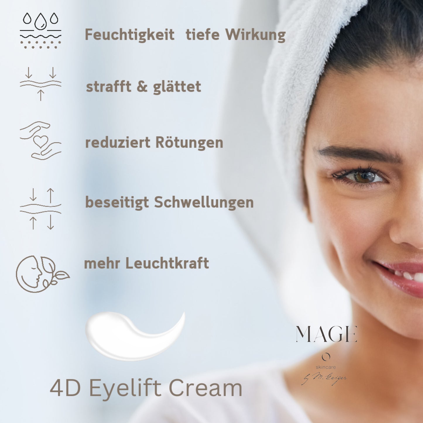 4D Eyelift Cream mit Bio Botox und Hyaluron für deutlich weniger Falten in Tagen